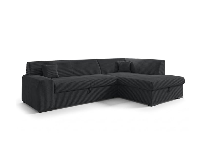  Canapé d'angle convertible lucera 260 cm avec coffre – noir Lucera - Conforama A