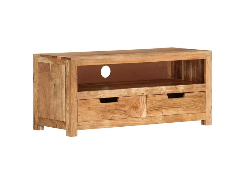  Meuble tv - banc tv - meuble de rangement 88x35x40 cm bois d'acacia massif  - Conforama B