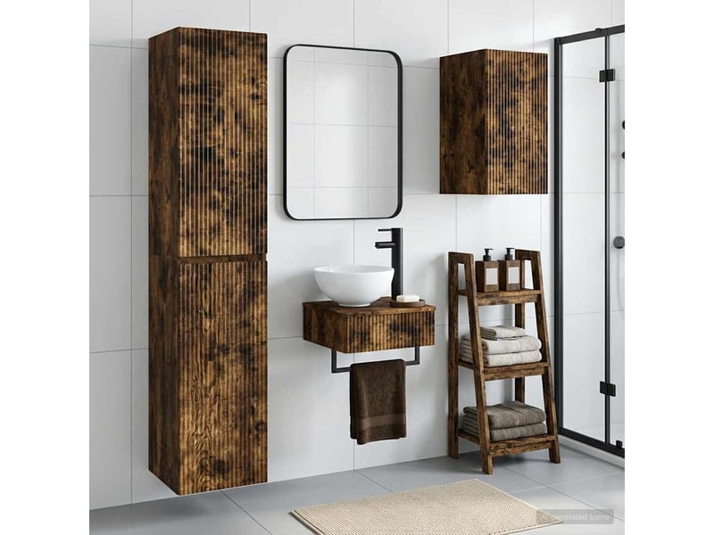  Ensemble de mobilier de salle de bain 3 pc chêne fumé cf64313  - Conforama B