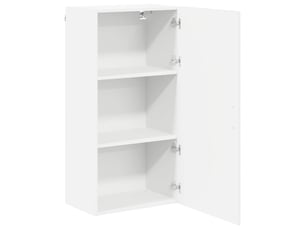 Armoire de cuisine rectangulaire moderne avec grand espace de rangement 50 x 31 x 100 cm en bois d'ingénierie blanc brillant 02_0053807