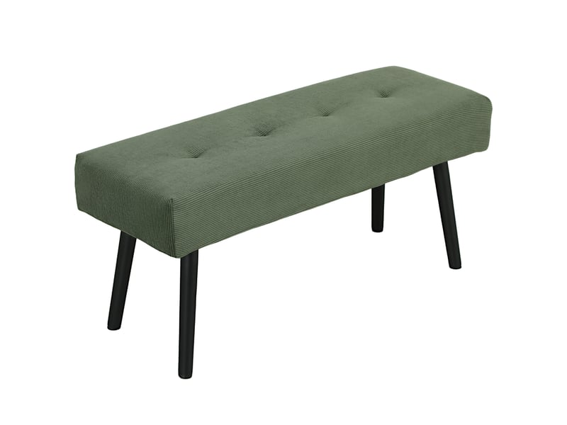 Banc capitonné en velours côtelé, banc de lit avec pieds en métal, banc à chaussures 100 x 36 x 45 cm vert  - Conforama B