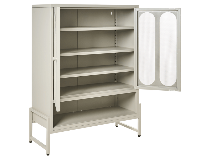  Commode 2 portes soletta métal beige  - Conforama D