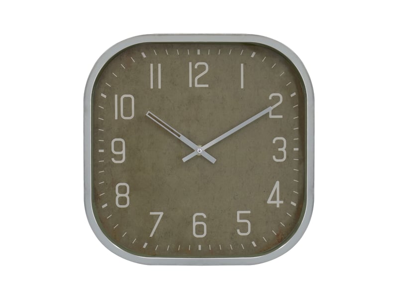  Horloge carrée kaki chome 30cm  - Conforama A