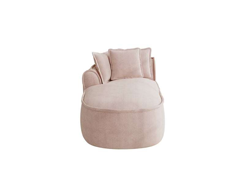  Canapé méridienne, chaise longue, en chenille, rose, version gauche, mobilier pour espace de vie, pour salon et séjour  - Conforama C