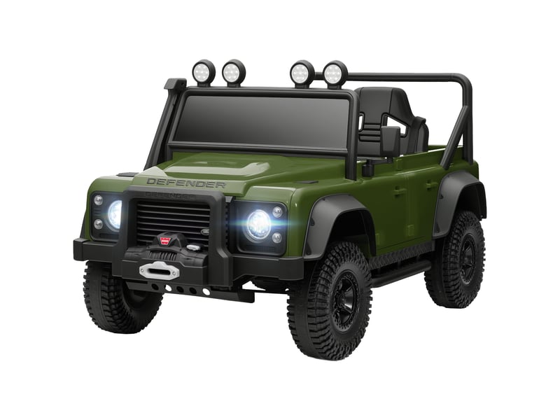  Voiture électrique pour enfants, fonctionne sur batterie 12 v, télécommande, fonction musicale, klaxon, lumières led, verte  - Conforama B