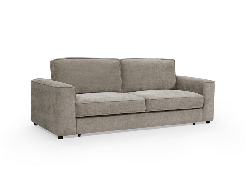  Canapé convertible 3 places en velours chiné taupe denitsa SF773-3P-TAU - Conforama D