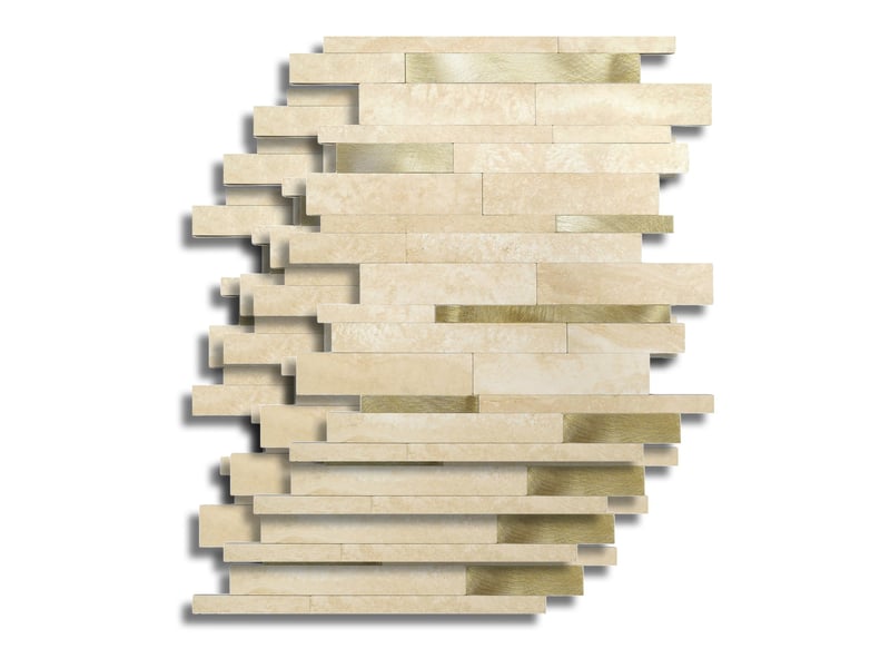  Crédence adhésive murale 3d motif lamelles 4 pièces 25x25 cm  - Conforama B