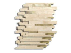 Crédence adhésive murale 3d motif lamelles 4 pièces 25x25 cm