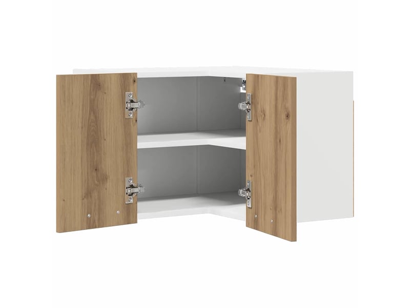  Meuble de rangement cuisine, armoire suspendue chêne artisan et blanc 57x57x40cm  - Conforama E