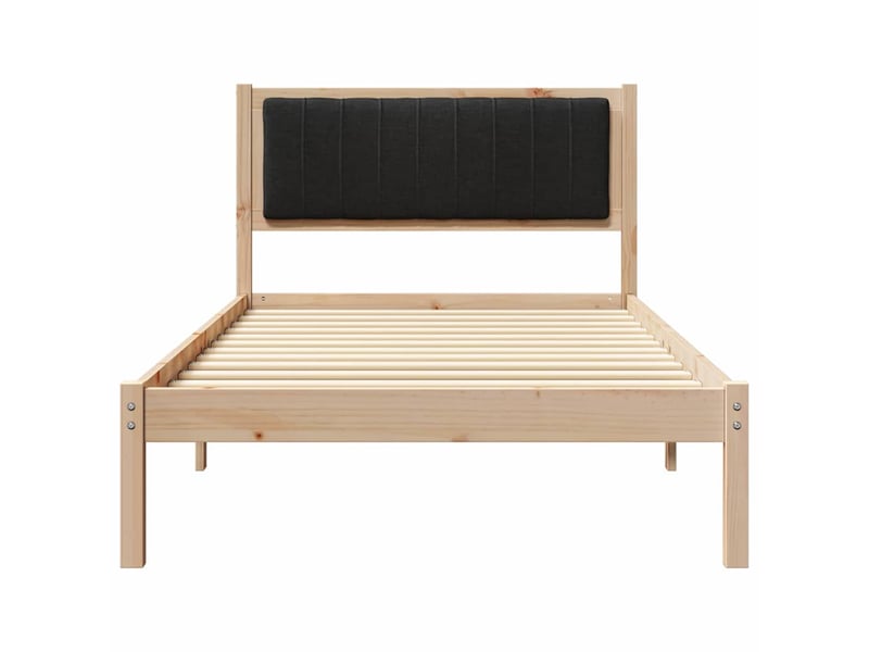  Lit simple- lit adulte -  cadre de lit avec tête de lit rembourrée noir 100 x 200 cm  - Conforama D
