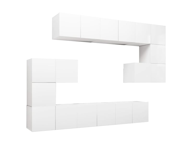 Ensemble de meubles tv ; bancs tv ; armoires tv 10 pcs blanc bois d'ingénierie  - Conforama B