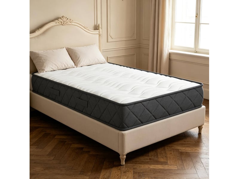  Matelas tcqpz une personne 90 x 190 cm 20 cm mousse à mémoire de forme blanc et gris  - Conforama B