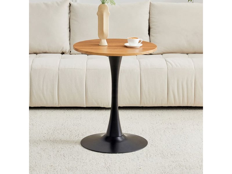  Table d'appoint - ronde - mdf et métal - style contemporain - capacité 120 kg 60x60x72cm - Conforama B