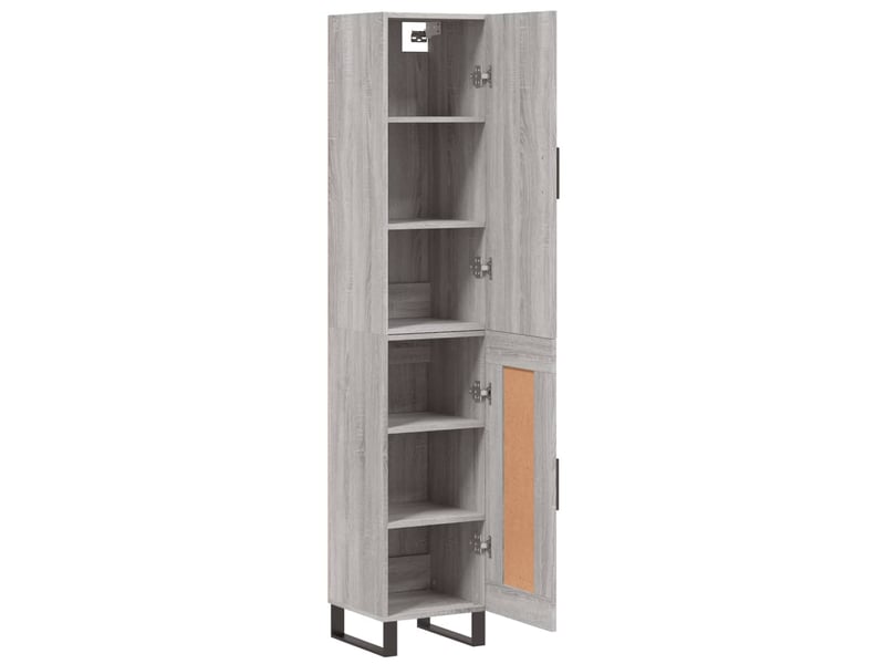  Buffet haut - bahut - meuble de rangement sonoma gris 34,5x34x180 cm bois d'ingénierie  - Conforama D