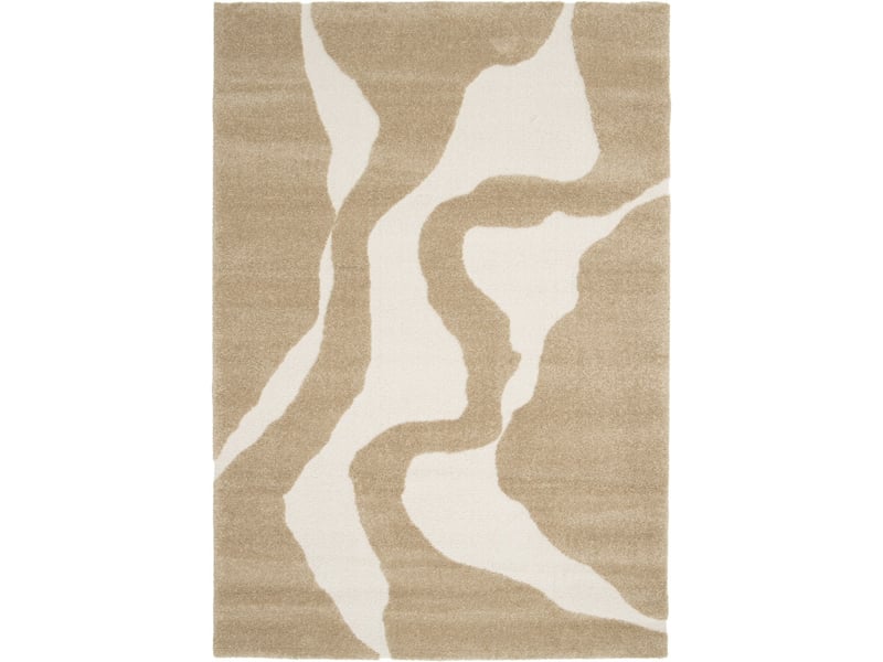  Tapis à reliefs doux à relief géométrique beige 160x230  - Conforama B