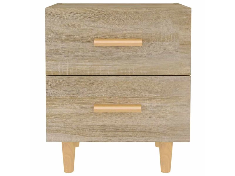 Vidaxl table chevet chêne sonoma 2 tiroirs bois meuble rangement 40x35x47cm chambre salon  - Conforama C