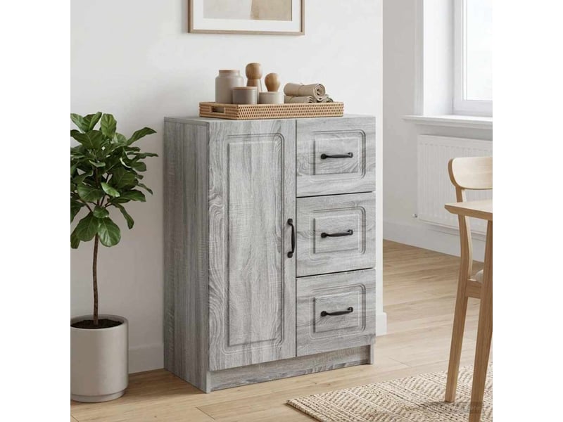 Buffet - bahut - meuble de rangement sonoma gris 66 x 34,5 x 87 cm bois d'ingénierie - Conforama D