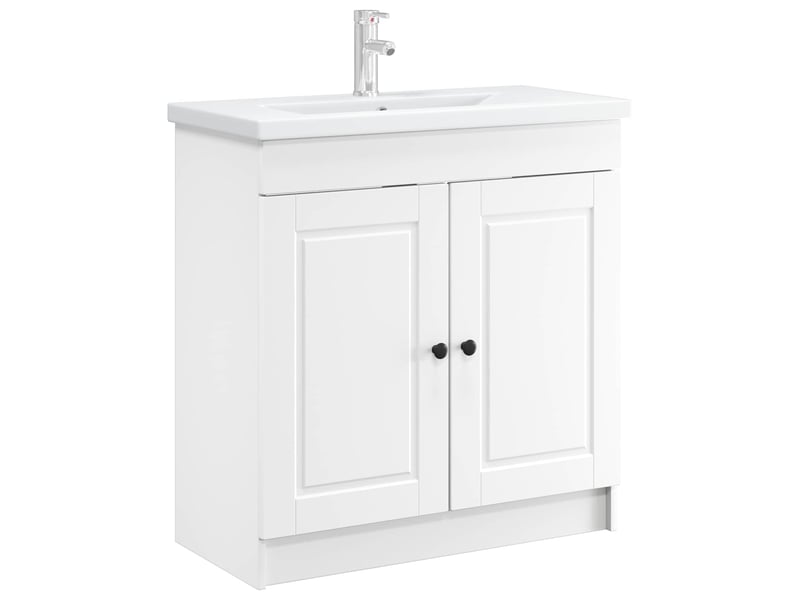  Armoire sous évier de salle de bain, meuble de rangement blanc 78.5x37.5x81 cm shl4814  - Conforama C