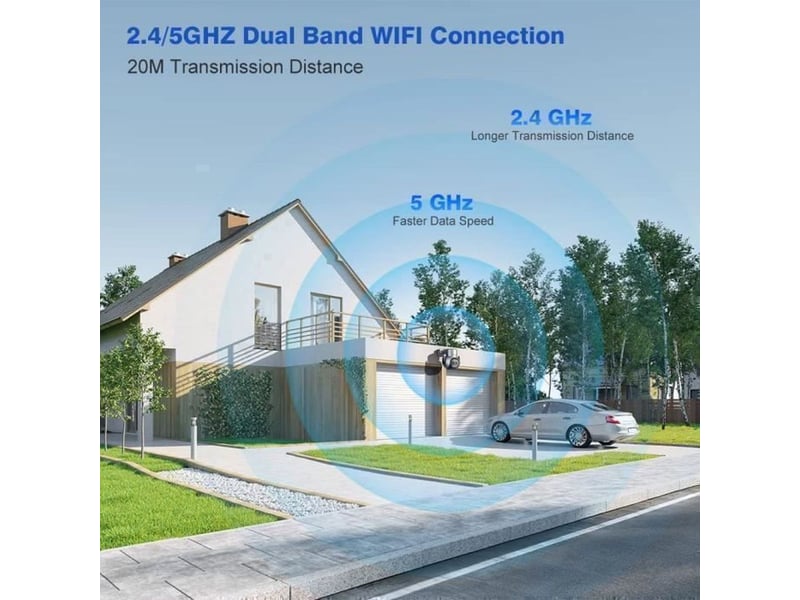  Camera de securite ptz exterieure 4mp 2.5k double objectif 6x hybride wifi double bande  - Conforama C