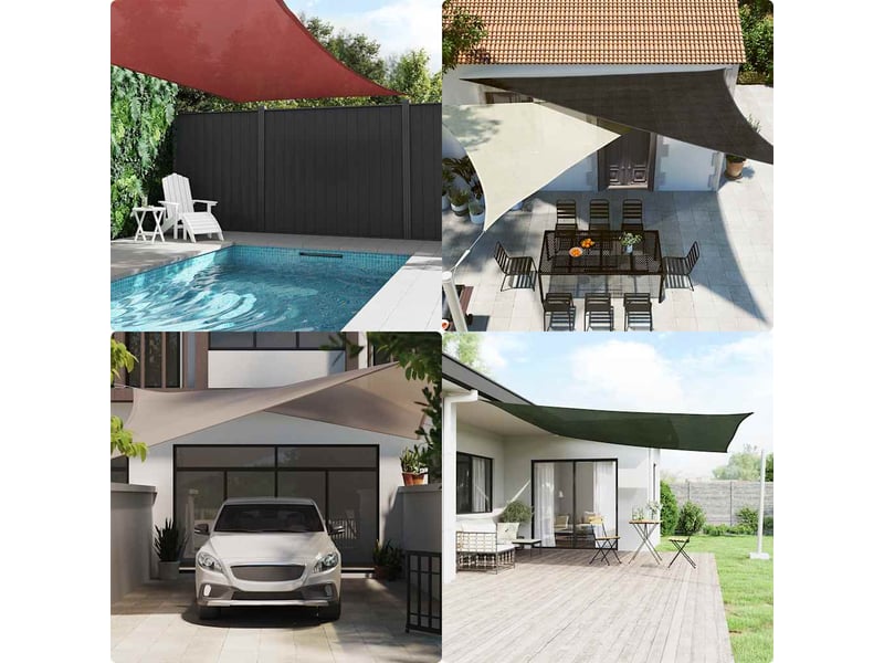  Voile d'ombrage - voile d'ombre - voile parasol 160 gm² taupe 3x6 m pehd  - Conforama C