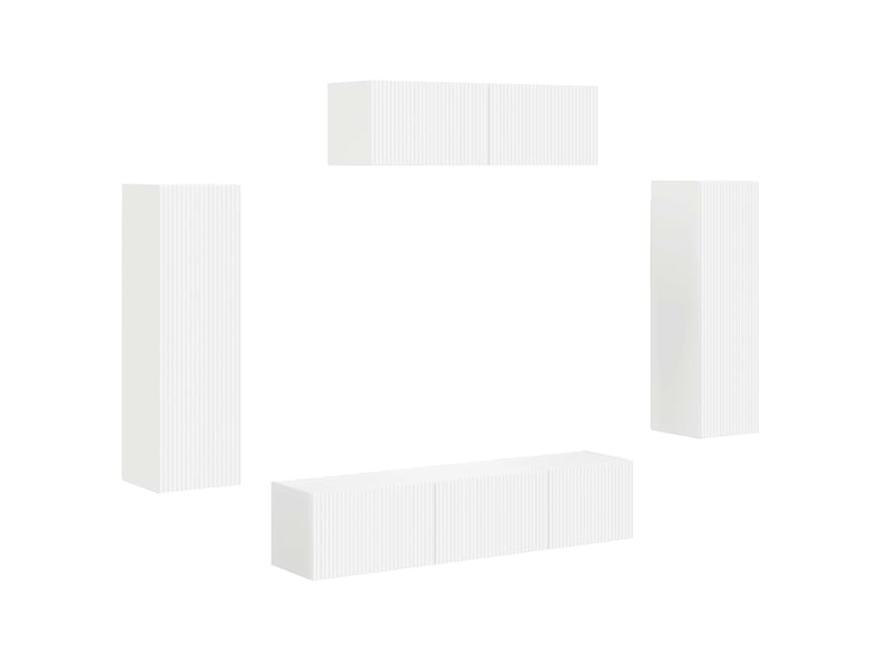  Meuble tv - banc tv - meuble de rangement 5 pcs blanc  - Conforama A