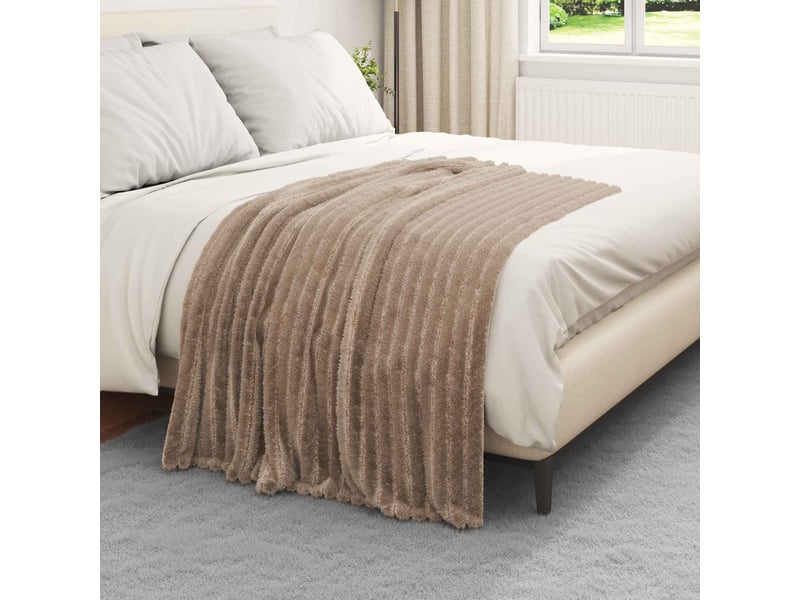  Plaid canapé camel 150x130 cm 0.45 kg polaire  - Conforama C