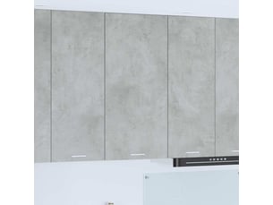 Meuble de rangement, armoire suspendue gris béton et blanc 50x31x100cm