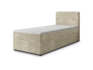 Lit avec rangement 100x200 cm <strong>MASSENO</strong> <strong></strong> coloris beige