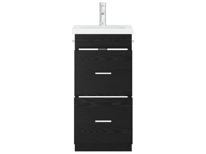  Meuble salle de bain avec évier, meuble de rangement chêne noir 42x40x84.5 cm shl9317  - Conforama C