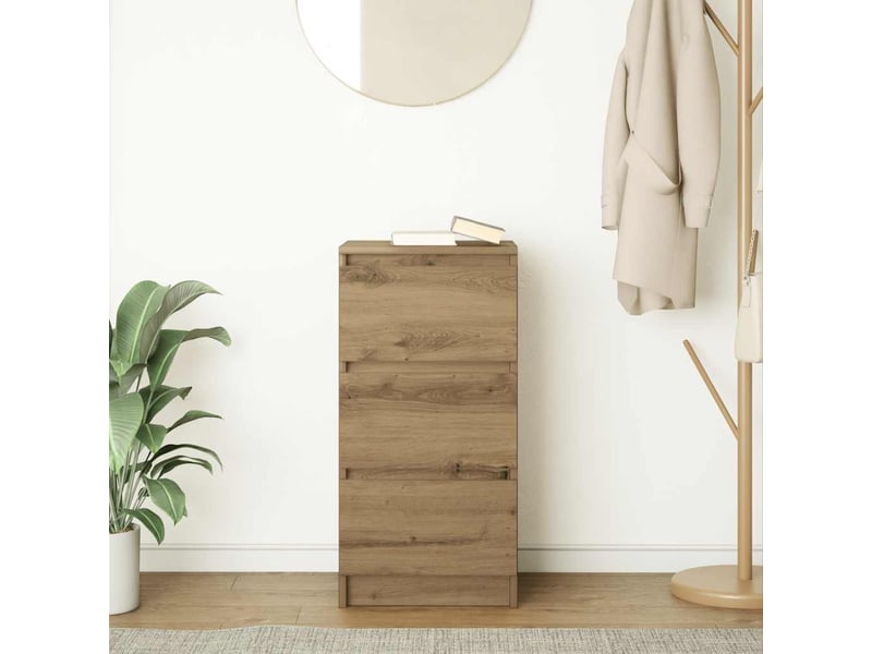  Buffet - bahut - meuble de rangement chêne artisanal 37,5x35x76 cm bois d'ingénierie  - Conforama C