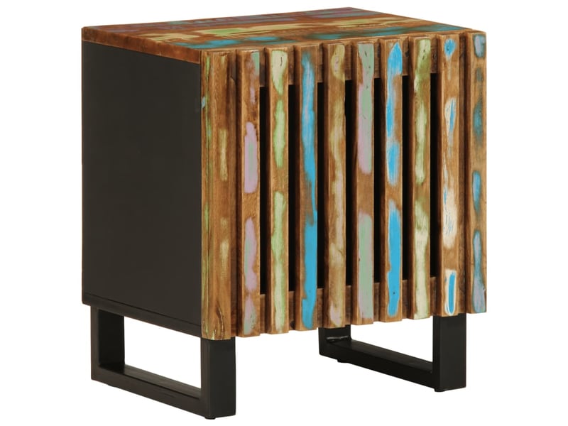  Lot de 2 tables de chevet - cabinet de chevet - table de nuit 40x34x46 cm bois massif de récupération  - Conforama B