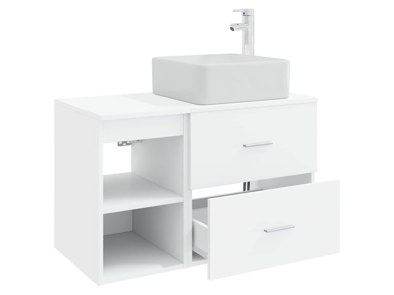 Ensemble de mobilier de salle de bain 2 pcs blanc shl6533 - Conforama D