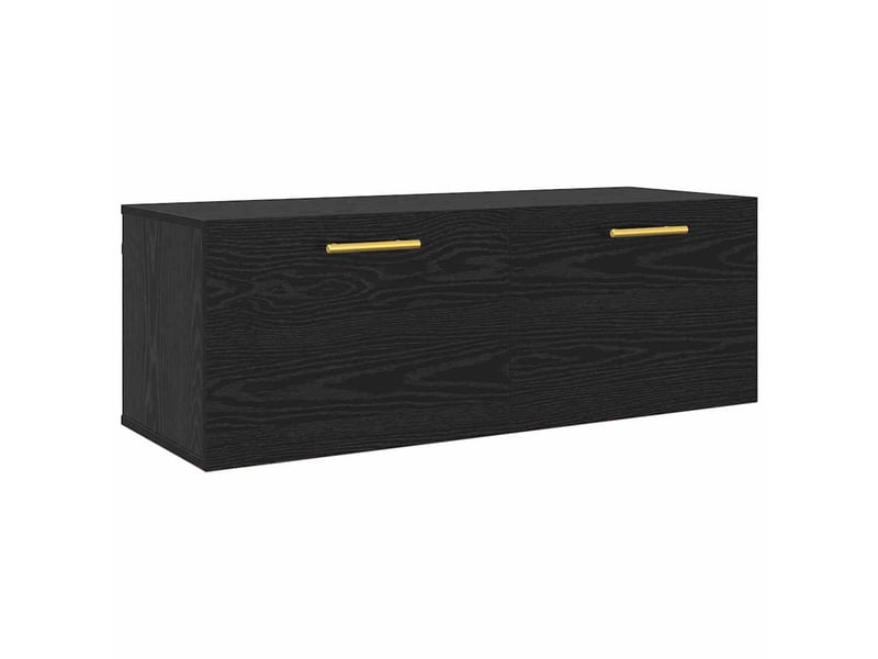 Meuble mural, rangement salon 100 x 36.5 x 35 cm bois d'ingénierie chêne noir shl1458  - Conforama A
