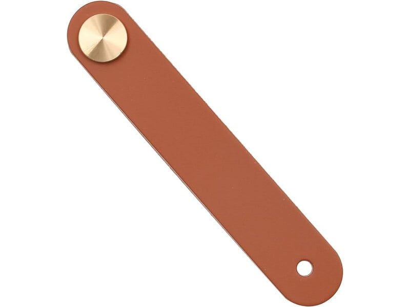  Lot de 4 poignées en cuir de 64x25 mm à un seul trou, poignées pour tiroirs, armoire à vêtements, tables et cuisine  - Conforama C
