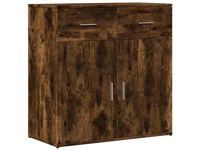  Buffets 2 pcs - bahut - meuble de rangement chêne fumé 79x38x80 cm bois d'ingénierie  - Conforama D