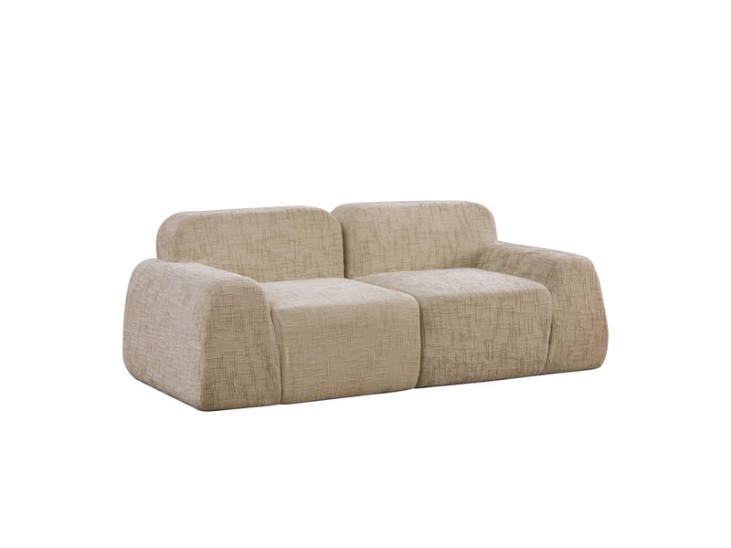  Canapé modulable, canapé de salon, en tissu chenille, kaki clair, mousse haute résilience 30d, facile à déplacer, base antidérapante  - Conforama B