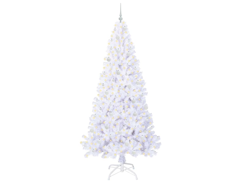  Sapin de noël - arbre de noël artificiel avec 300 led blanc 240 cm pvc et acier  - Conforama C