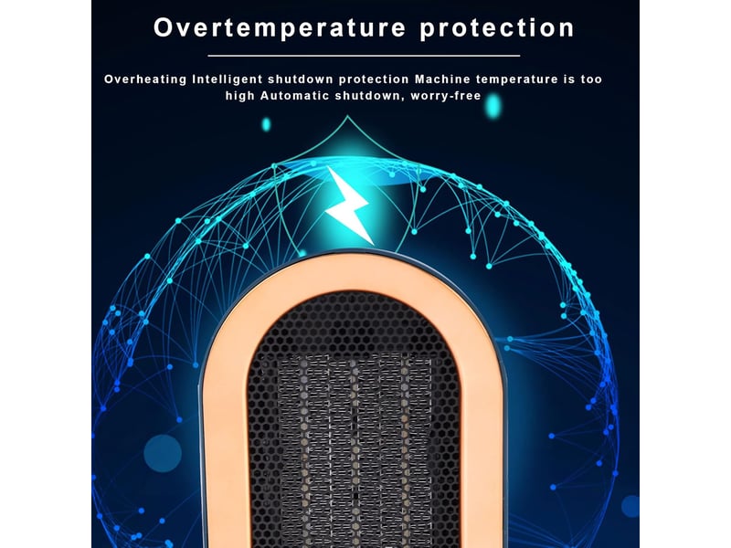  Chauffage électrique (bleu), 800,1200 w, mini chauffage d'appoint électrique portable pour la maison, le bureau, la chambre et la chambre à coucher, multicolore  - Conforama E