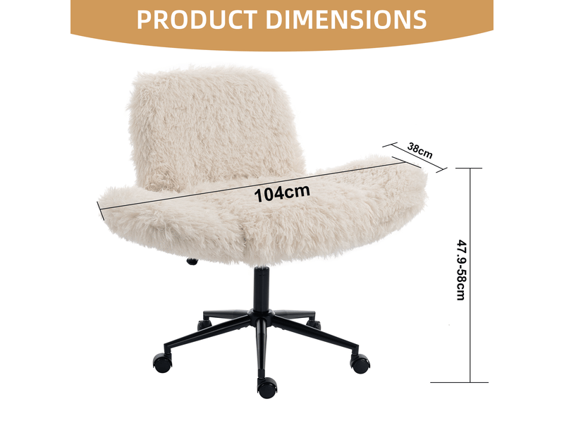  Chaise de bureau,50x55x92,2 cm,pivotante avec accoudoirs réglables,tissu,beige  - Conforama C