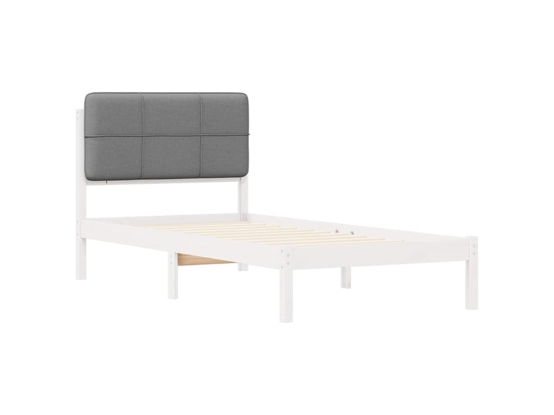  Lit simple- lit adulte -  cadre de lit avec tête de lit rembourrée gris clair 80 x 200 cm  - Conforama C
