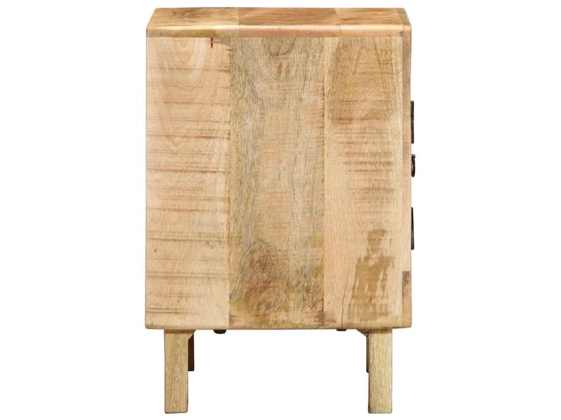  Lot de 2 table de chevet - cabinet de chevet - table de nuit 40x32x46 cm bois massif de manguier brut  - Conforama B