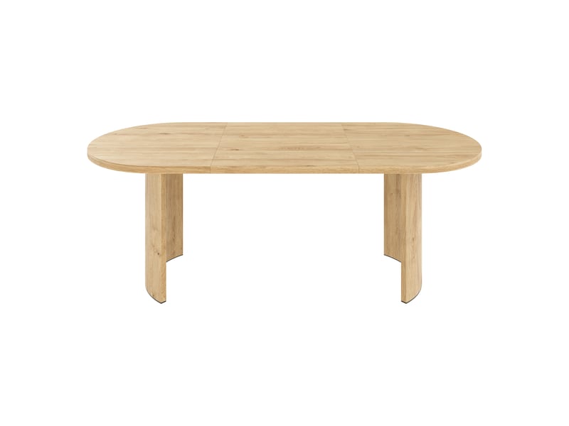 Table à manger rectangulaire couleur chêne, 200 x 90 cm, 6–8 places, coins arrondis - Conforama A