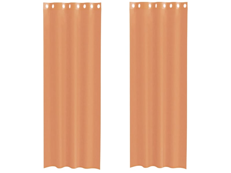 Lot de 2 rideaux en voile, voilages avec œillets terre cuite cf44423 - Conforama A