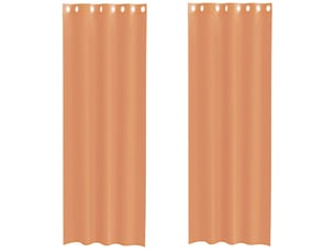 Lot de 2 rideaux en voile, voilages avec œillets terre cuite cf44423