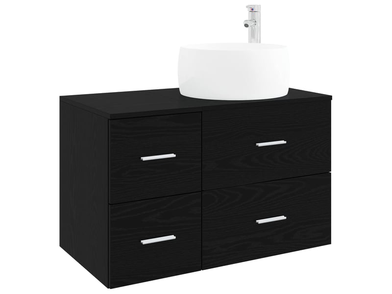  Ensemble de mobilier de salle de bain 2 pc chêne noir cf64111  - Conforama A
