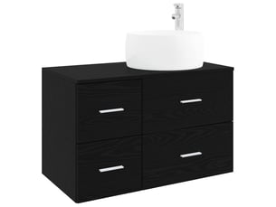 Ensemble de mobilier de salle de bain 2 pc chêne noir cf64111