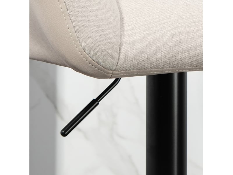  Lot de 2 tabourets de bar rétro réglables en hauteur – simili cuir effet lin – crème et noir – pivotants  - Conforama E