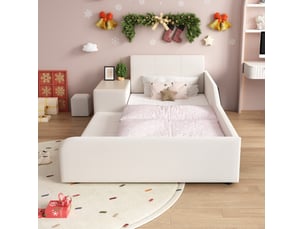 Lit avec rangement 90x200 cm <strong>OKWISH</strong>  <strong></strong> coloris blanc