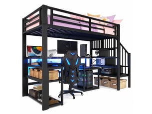 Lit mezzanine 90x200 cm STILVORA coloris noir