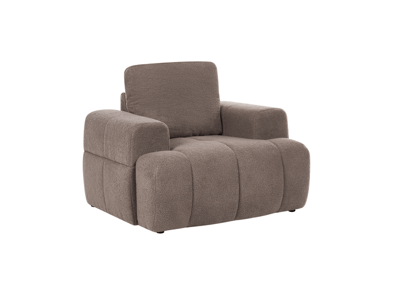  Fauteuil narilla bouclé taupe  - Conforama D